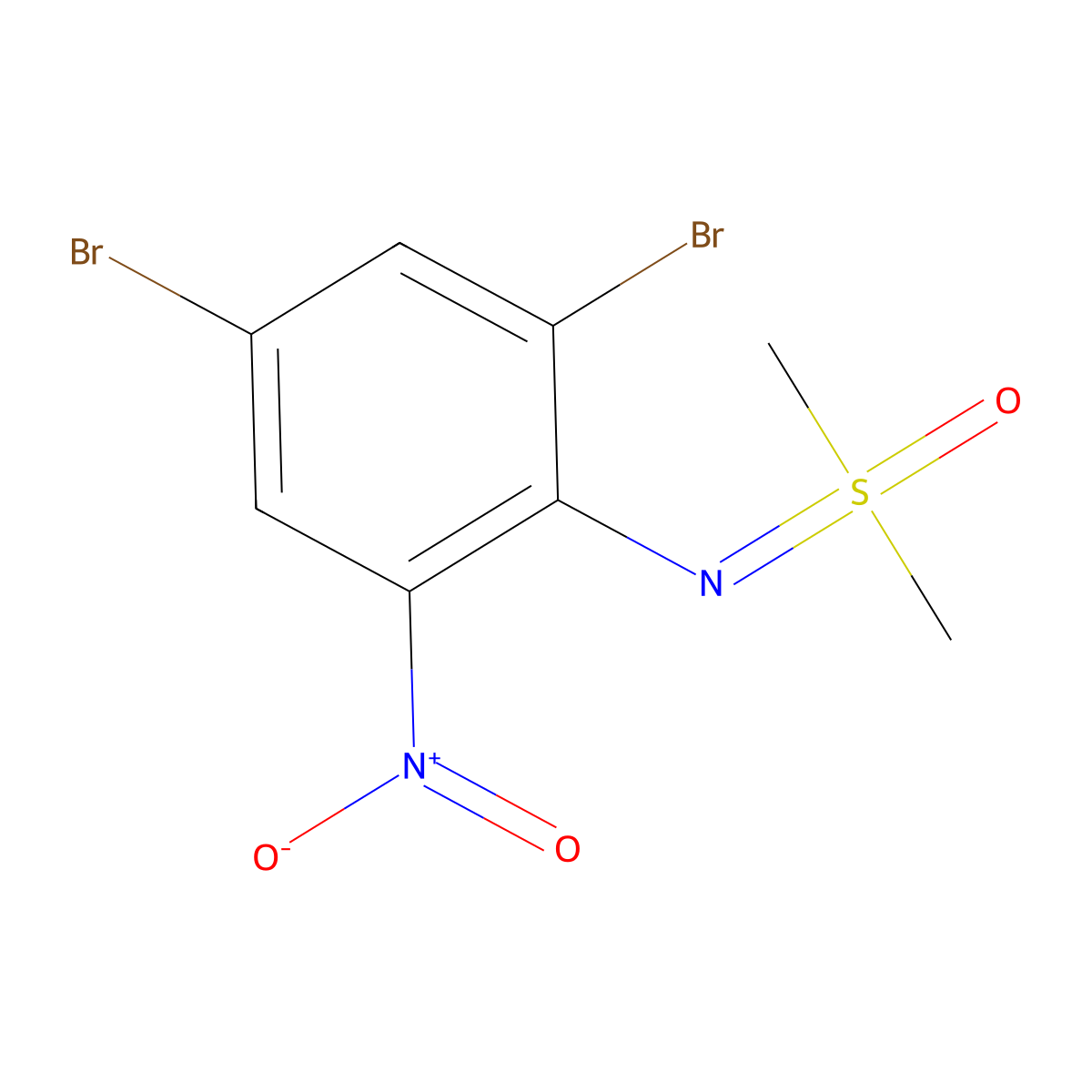 N-(2,4-Dibromo-6-nitrophenyl)-S,S-dimethylsulfoximine molecular structure, CAS 1228552-48-4