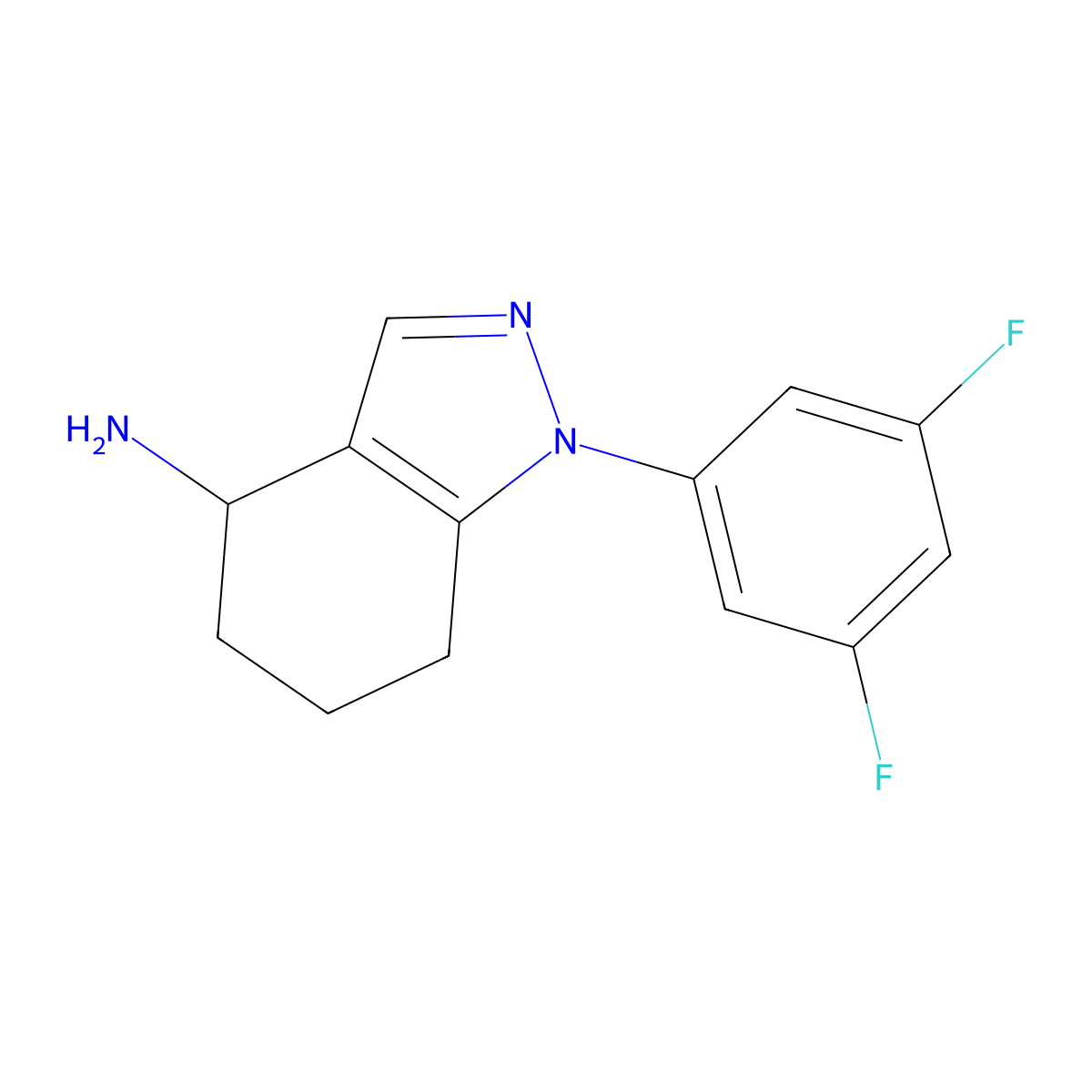 1-(3,5-Difluorophenyl)-4,5,6,7-tetrahydro-1H-indazol-4-amine molecular structure, CAS 1228552-56-4