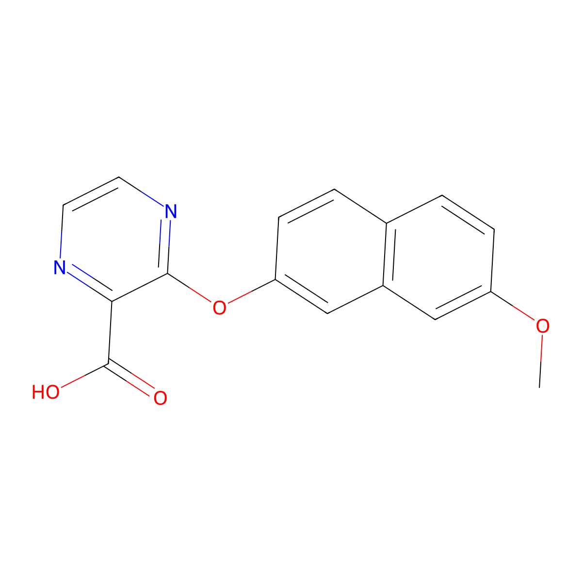 3-[(7-Methoxy-2-naphthyl)oxy]pyrazine-2-carboxylic acid molecular structure, CAS 1228552-69-9
