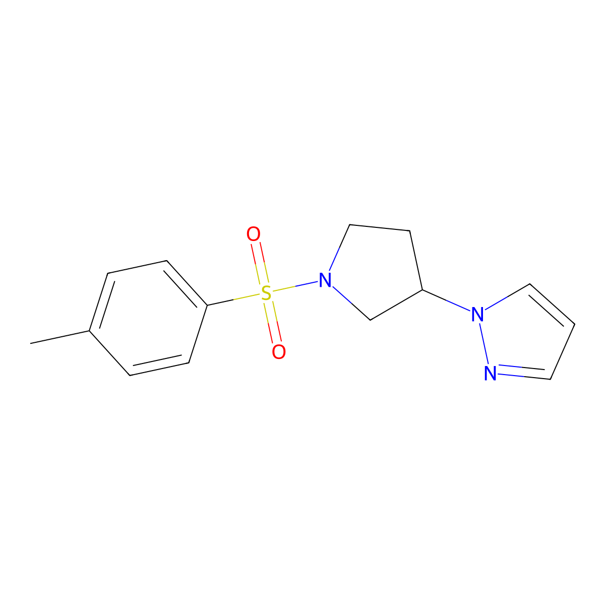 1-{1-[(4-methylphenyl)sulfonyl]pyrrolidin-3-yl}-1H-pyrazole molecular structure, CAS 1228552-73-5