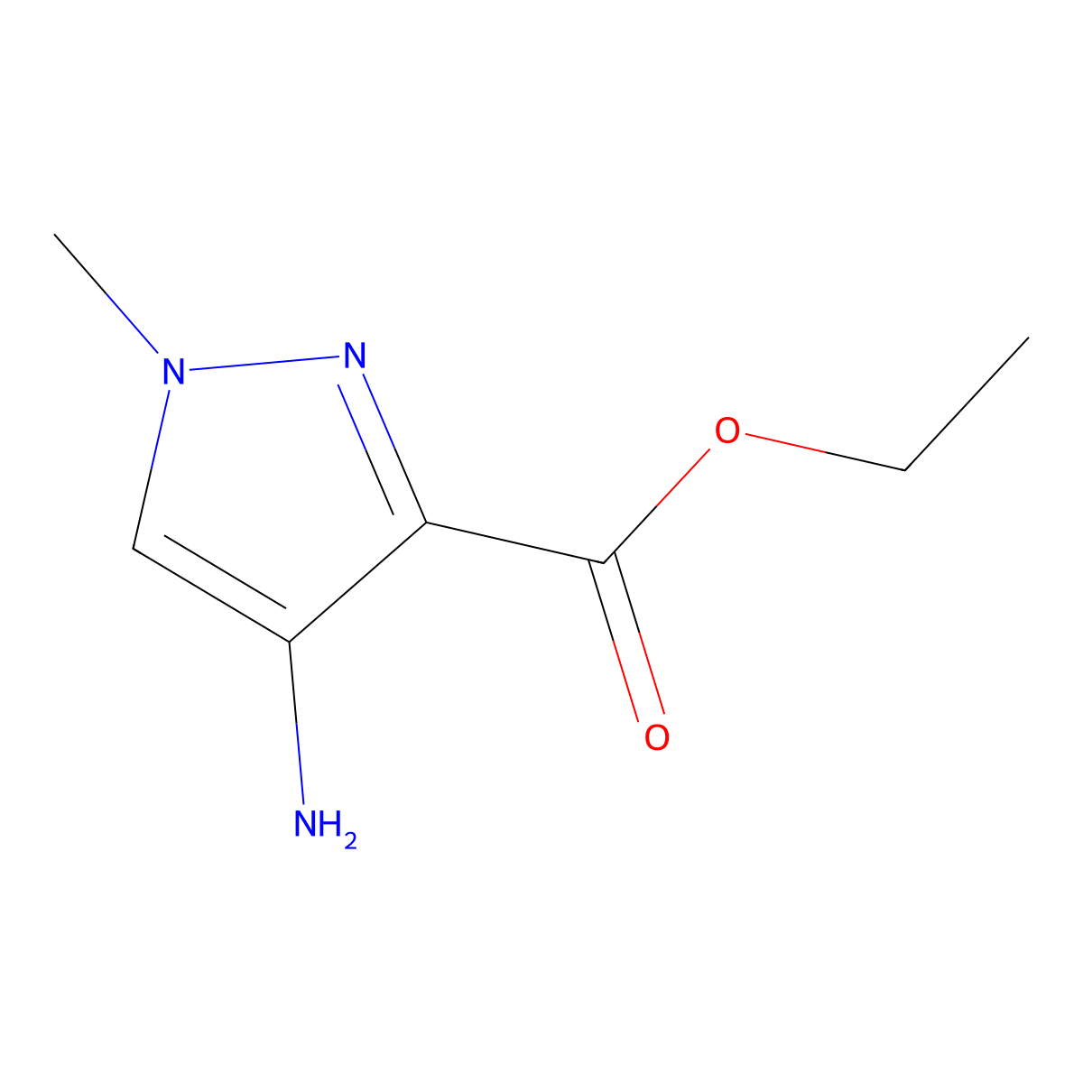 ethyl 4-amino-1-methyl-1H-pyrazole-3-carboxylate molecular structure, CAS 1228552-85-9