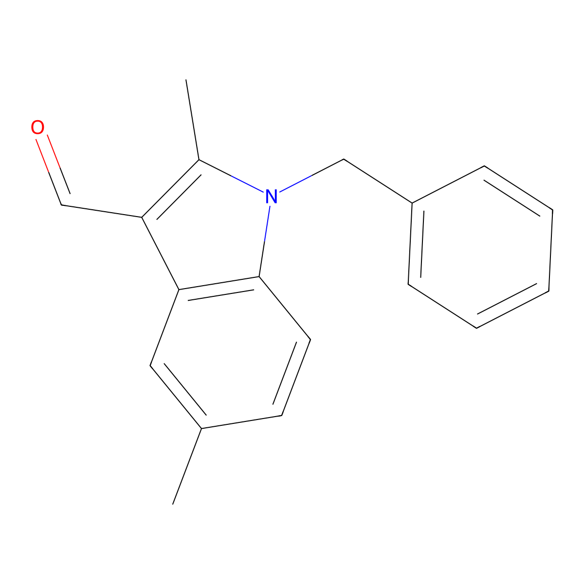 1-benzyl-2,5-dimethyl-1H-indole-3-carbaldehyde molecular structure, CAS 1228552-95-1