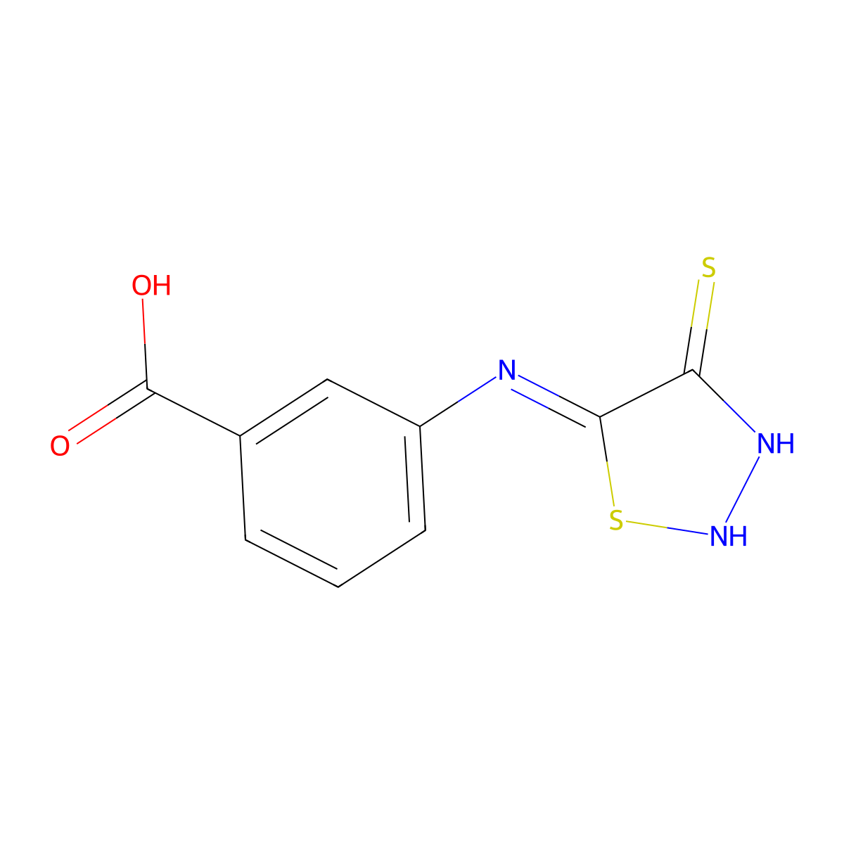 3-[(4-Mercapto-1,2,3-thiadiazol-5-yl)amino]benzoic acid molecular structure, CAS 1228553-06-7