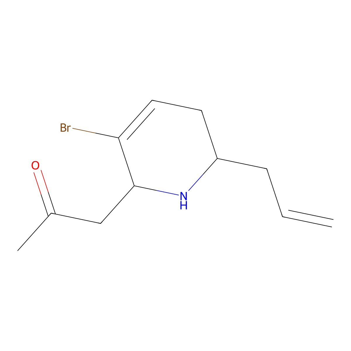 2-Propanone, 1-[3-bromo-1,2,5,6-tetrahydro-6-(2-propenyl)-2-pyridinyl]-, hydrochloride molecular structure, CAS 1228553-18-1