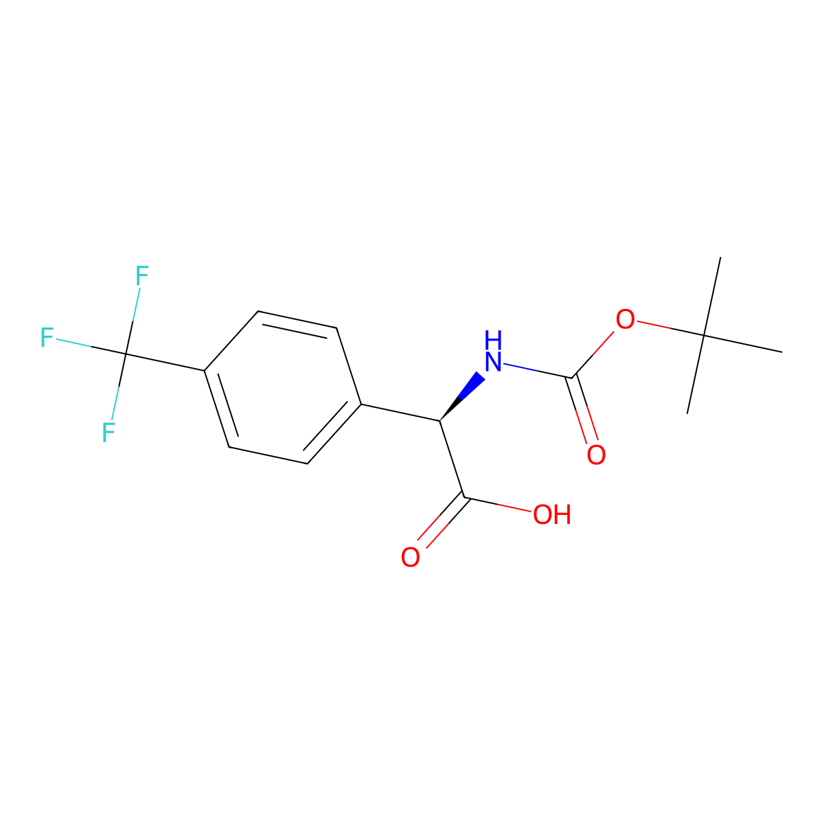 (R)-2-((tert-butoxycarbonyl)amino)-2-(4-(trifluoromethyl)phenyl)acetic acid molecular structure, CAS 1228553-40-9