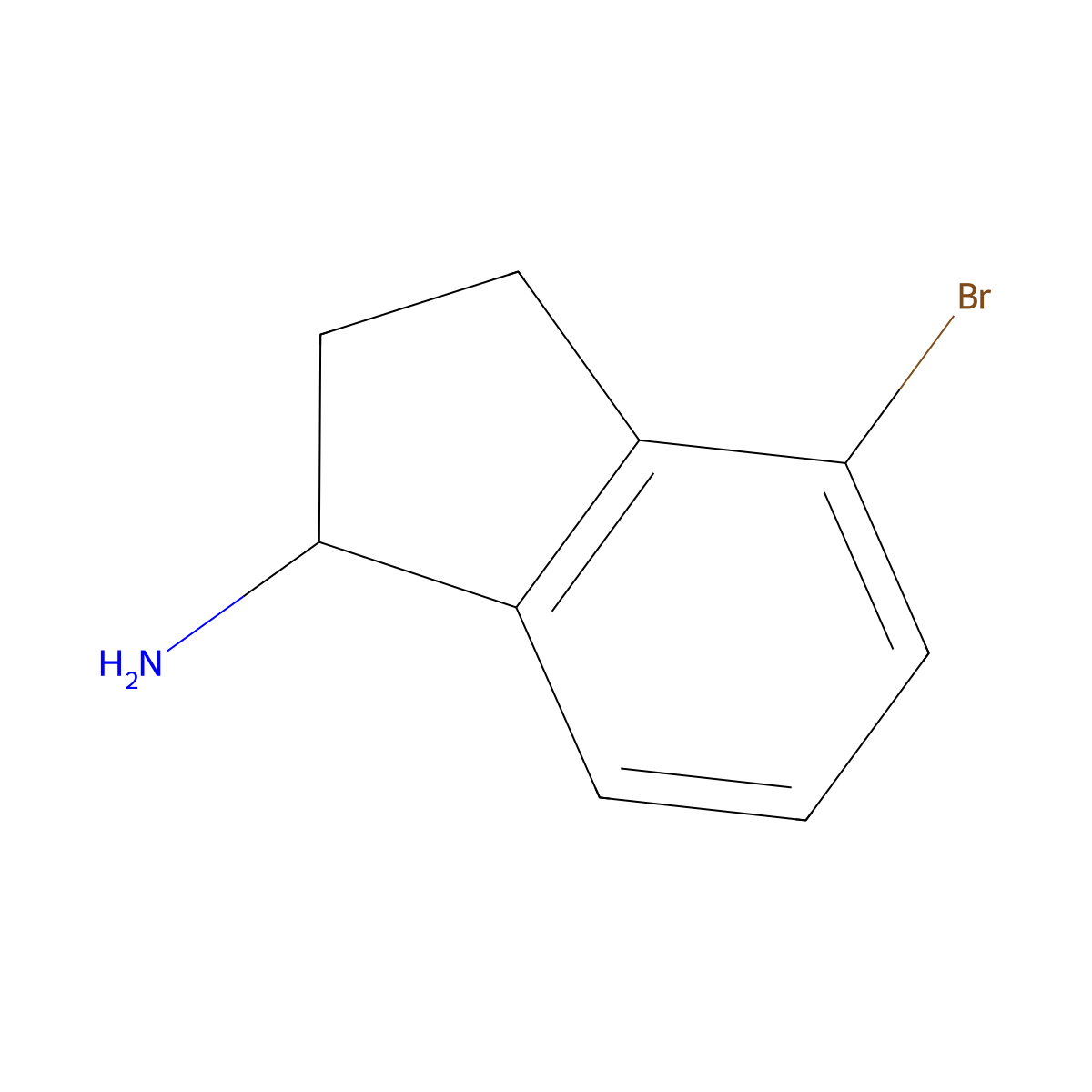 (R)-4-bromo-2,3-dihydro-1H-inden-1-amine molecular structure, CAS 1228556-71-5