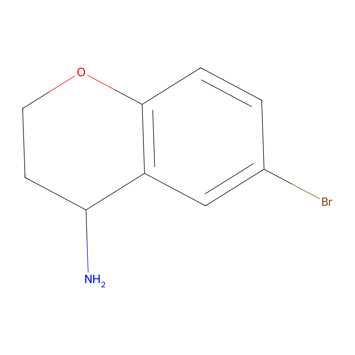 (4S)-6-bromo-3,4-dihydro-2H-1-benzopyran-4-amine molecular structure, CAS 1228556-85-1