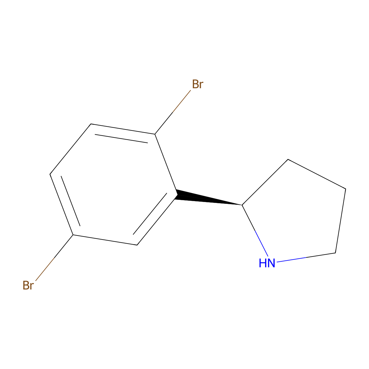 (R)-2-(2,5-Dibromophenyl)pyrrolidine molecular structure, CAS 1228556-97-5