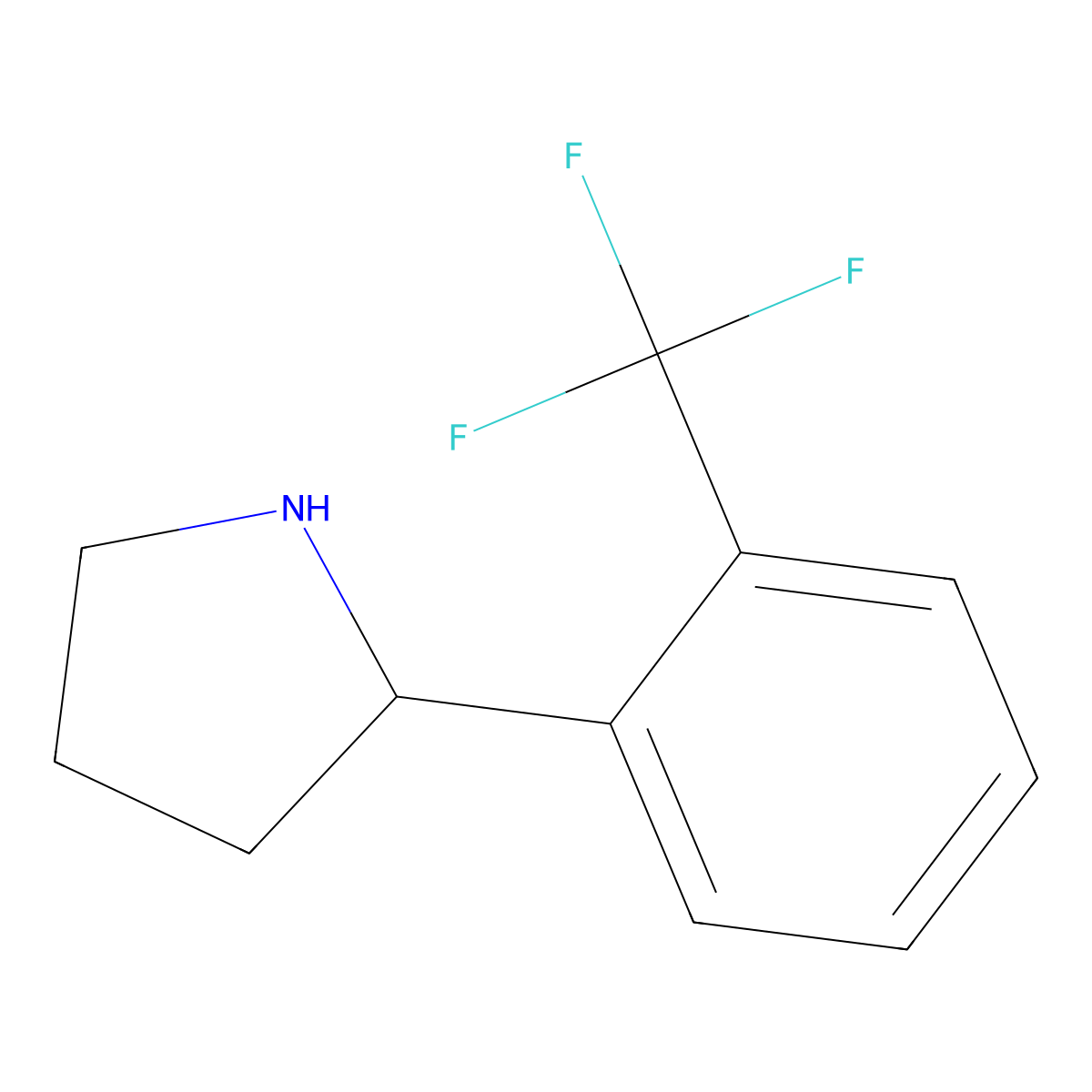 (2R)-2-[2-(trifluoromethyl)phenyl]pyrrolidine molecular structure, CAS 1228557-00-3