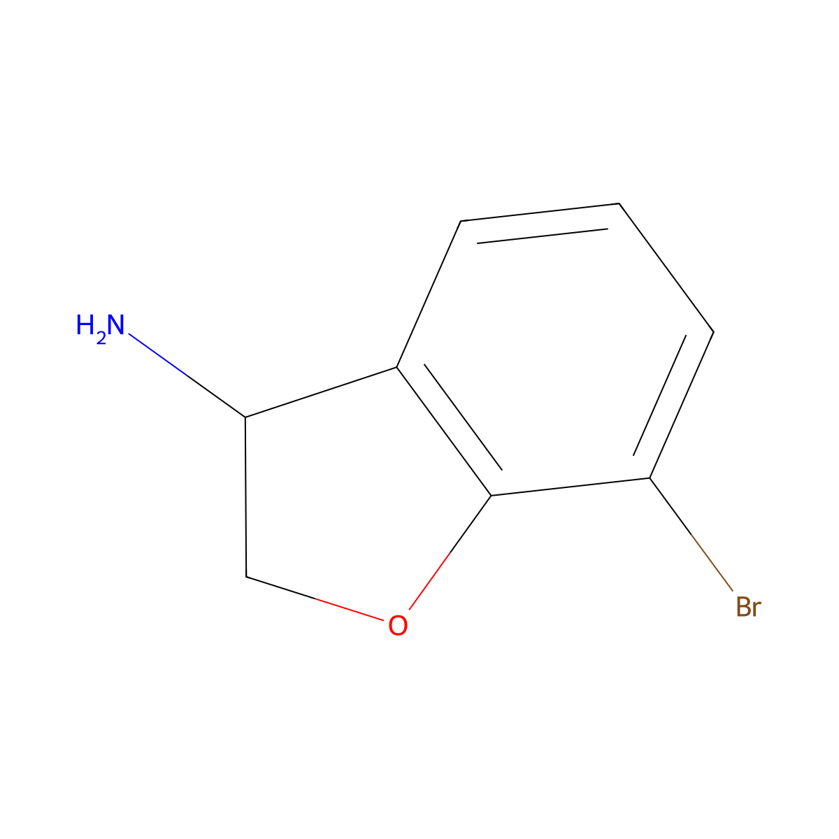 (3S)-7-bromo-2,3-dihydro-1-benzofuran-3-amine molecular structure, CAS 1228557-01-4