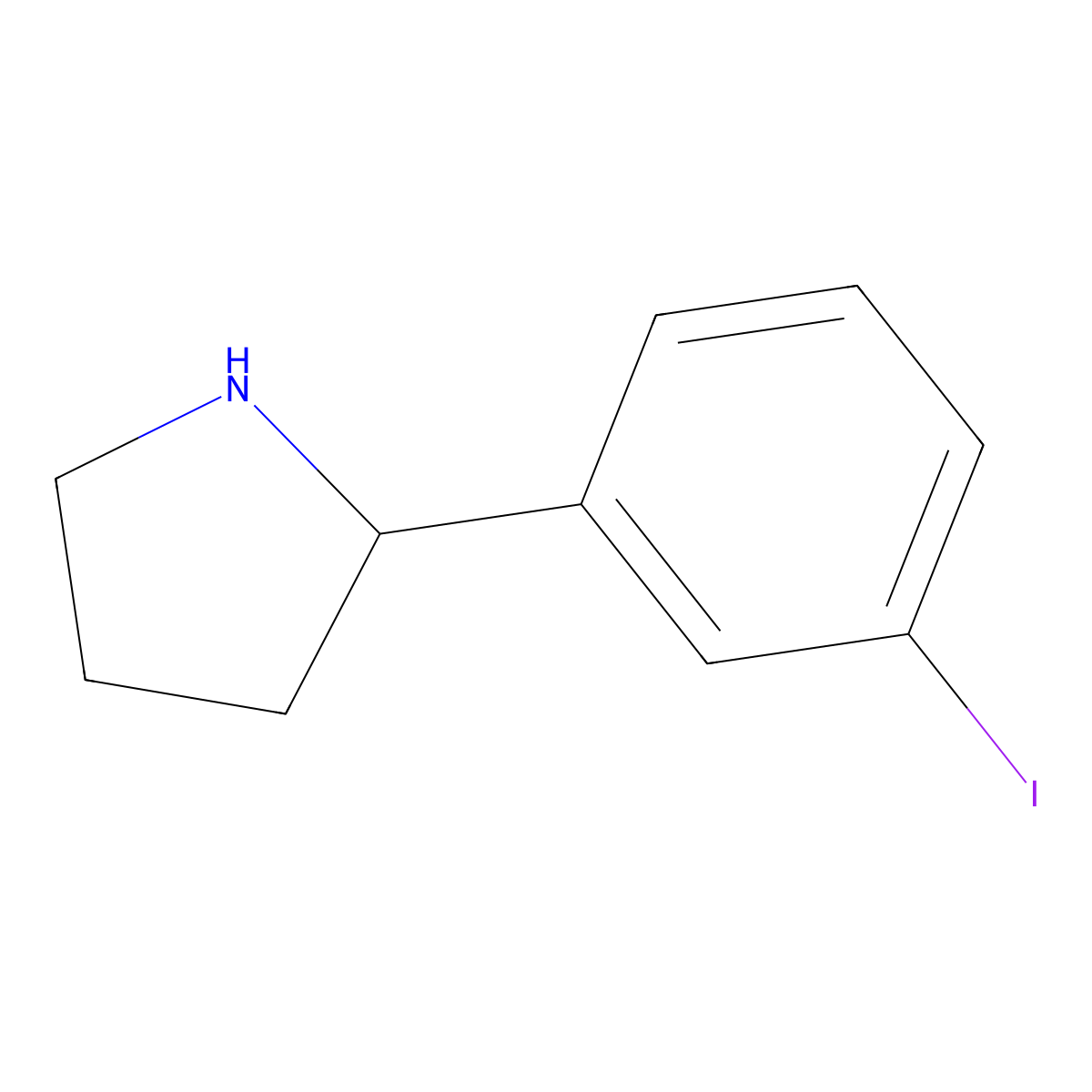 (R)-2-(3-Iodophenyl)pyrrolidine molecular structure, CAS 1228557-18-3