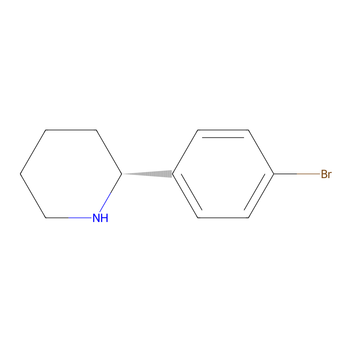 (R)-2-(4-Bromophenyl)piperidine molecular structure, CAS 1228557-30-9