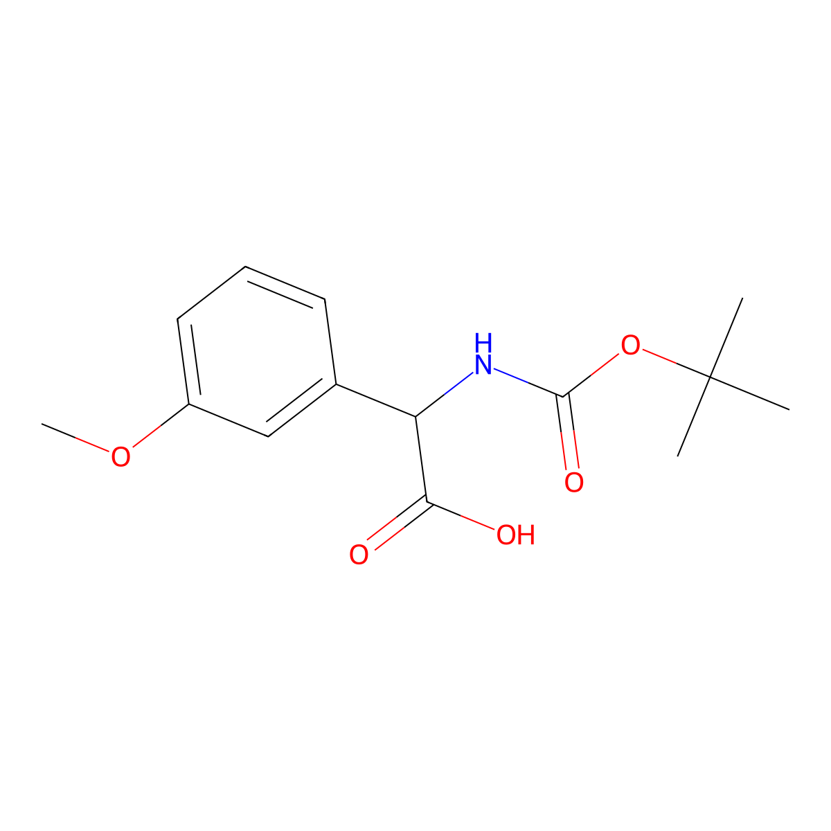 Boc-(s)-2-amino-2-(3-methoxyphenyl)acetic acid molecular structure, CAS 1228557-42-3