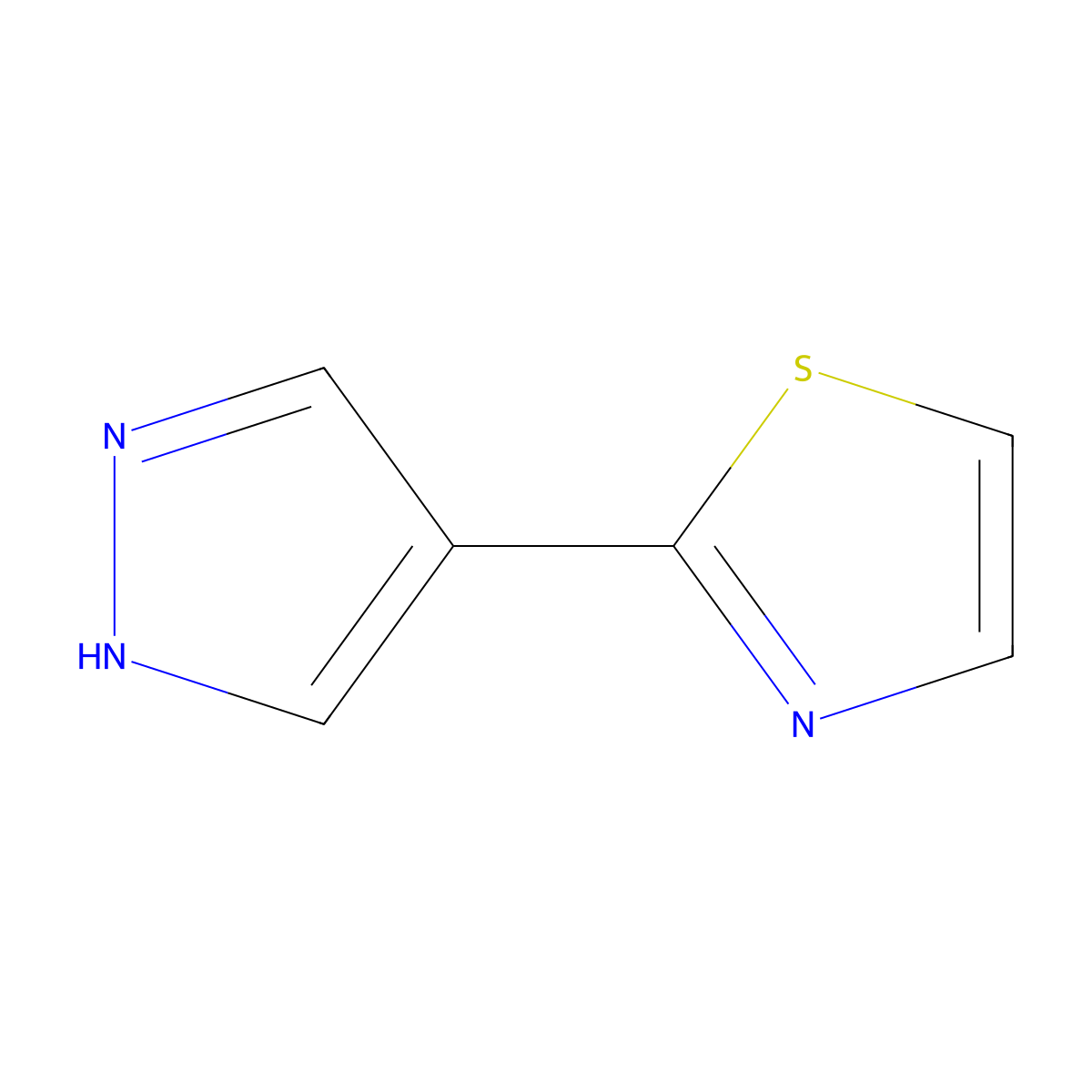 2-(1H-pyrazol-4-yl)-1,3-thiazole molecular structure, CAS 1228558-14-2
