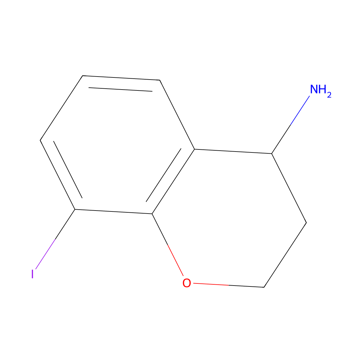 (4S)-3,4-Dihydro-8-iodo-2H-1-benzopyran-4-amine molecular structure, CAS 1228558-84-6