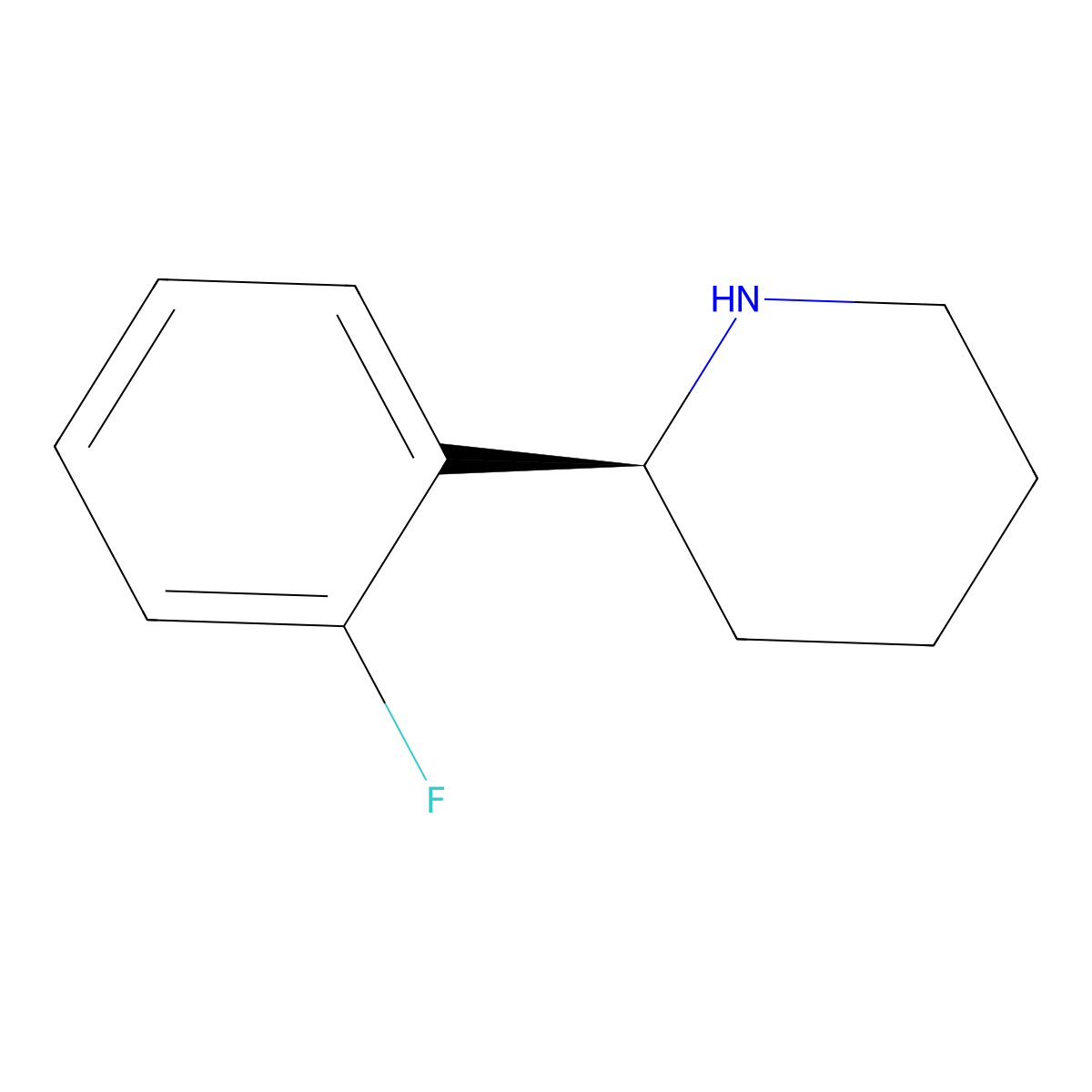 (S)-2-(2-Fluorophenyl)piperidine molecular structure, CAS 1228559-38-3