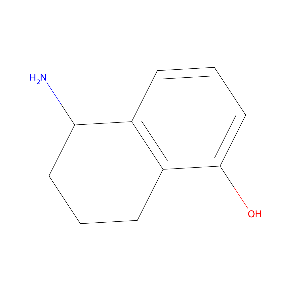 (5R)-5-Amino-5,6,7,8-tetrahydro-1-naphthalenol molecular structure, CAS 1228559-62-3