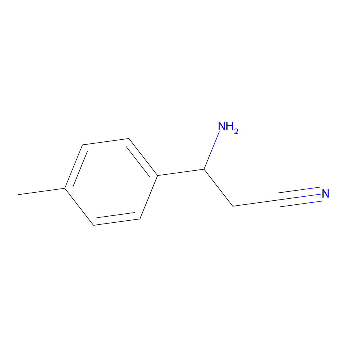 (3S)-3-Amino-3-(4-methylphenyl)propanenitrile molecular structure, CAS 1228561-00-9