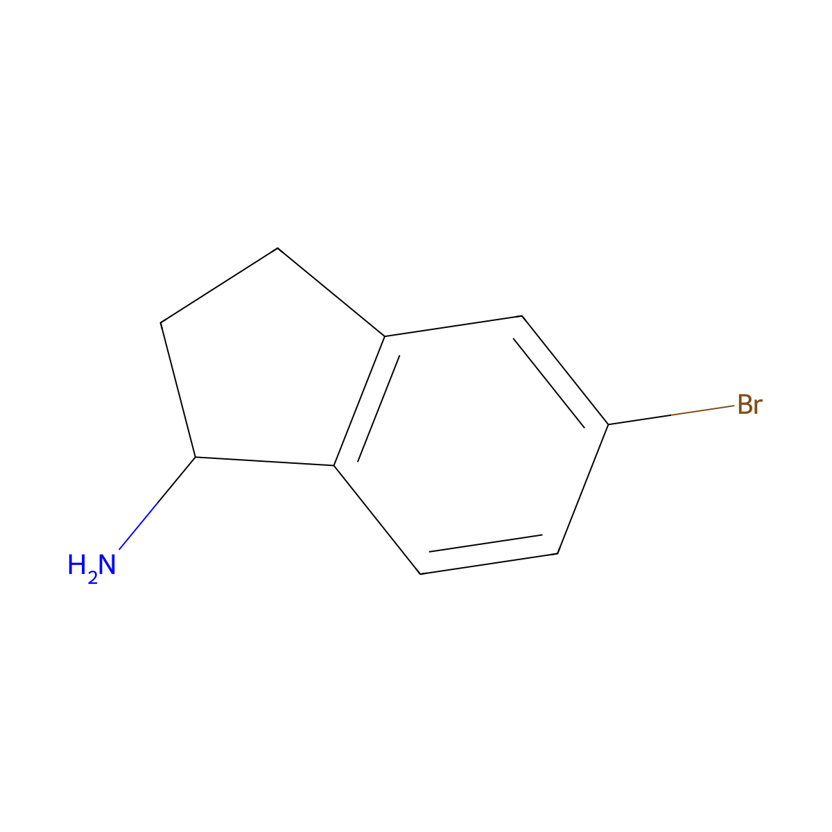 (1R)-5-Bromo-2,3-dihydro-1H-inden-1-amine molecular structure, CAS 1228561-27-0