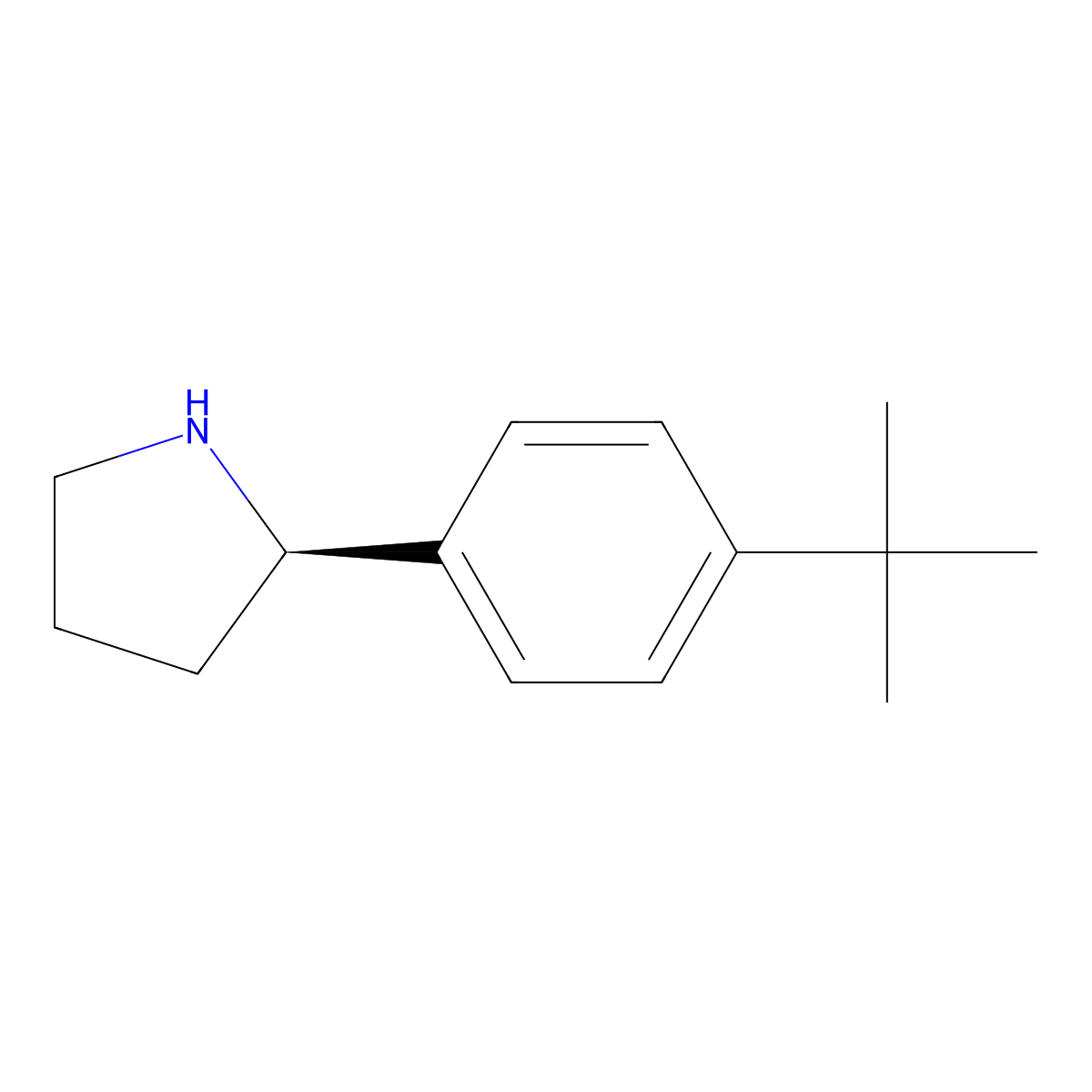 (R)-2-(4-(tert-Butyl)phenyl)pyrrolidine molecular structure, CAS 1228561-78-1