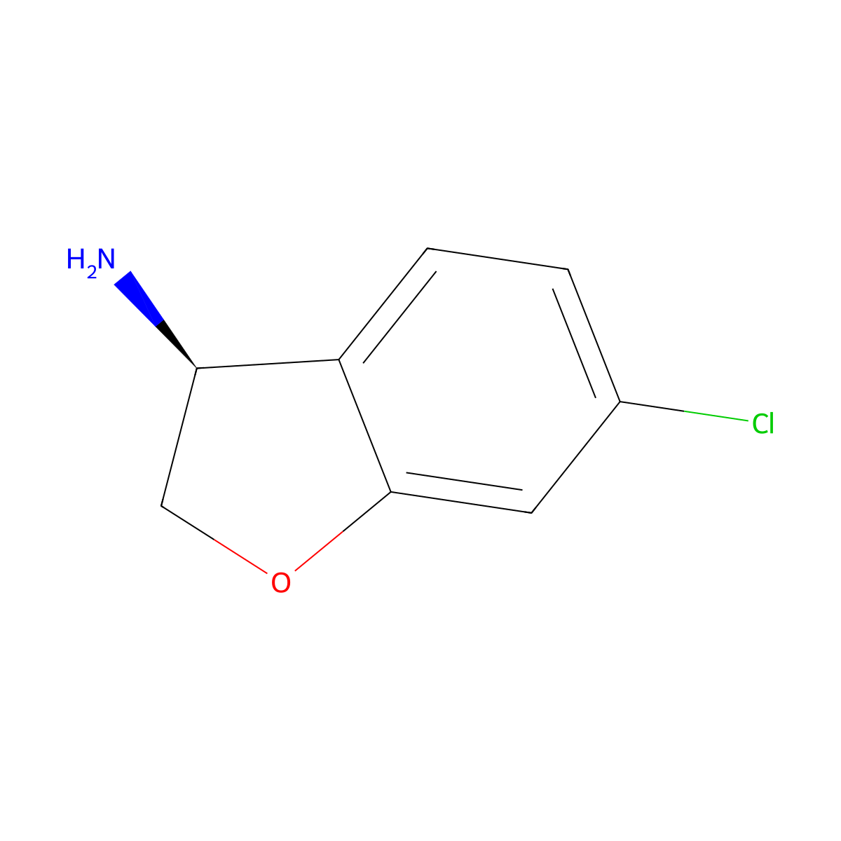 (S)-6-chloro-2,3-dihydrobenzofuran-3-amine molecular structure, CAS 1228561-83-8