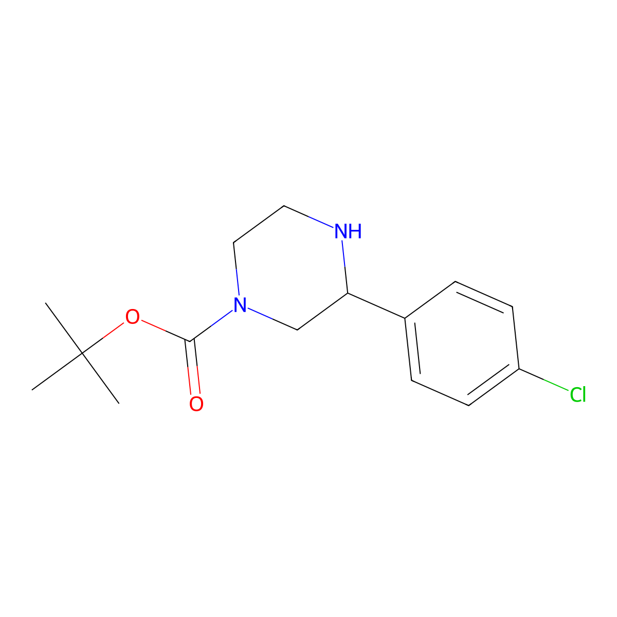 (S)-3-(4-Chloro-phenyl)-piperazine-1-carboxylic acid tert-butyl ester molecular structure, CAS 1228561-86-1