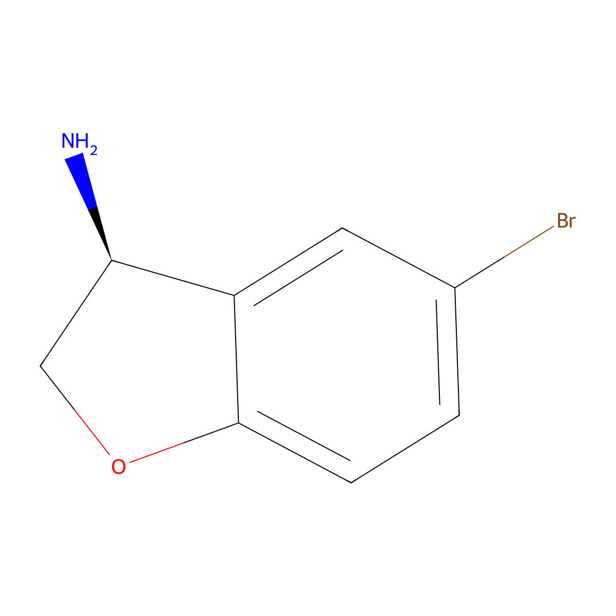 (S)-5-bromo-2,3-dihydrobenzofuran-3-amine molecular structure, CAS 1228565-88-5