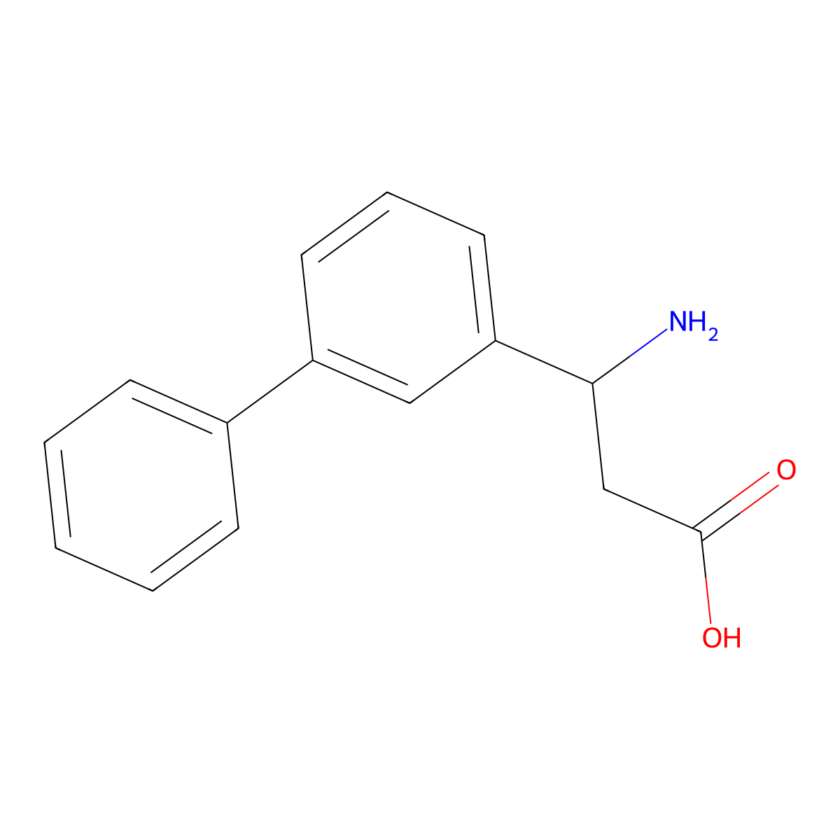 (S)-3-([1,1'-Biphenyl]-3-yl)-3-aminopropanoic acid molecular structure, CAS 1228565-94-3