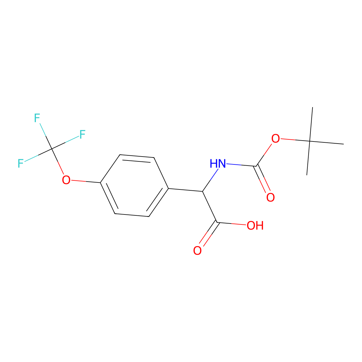 (s)-a-(Boc-amino)-4-(trifluoromethoxy)benzeneacetic acid molecular structure, CAS 1228566-11-7