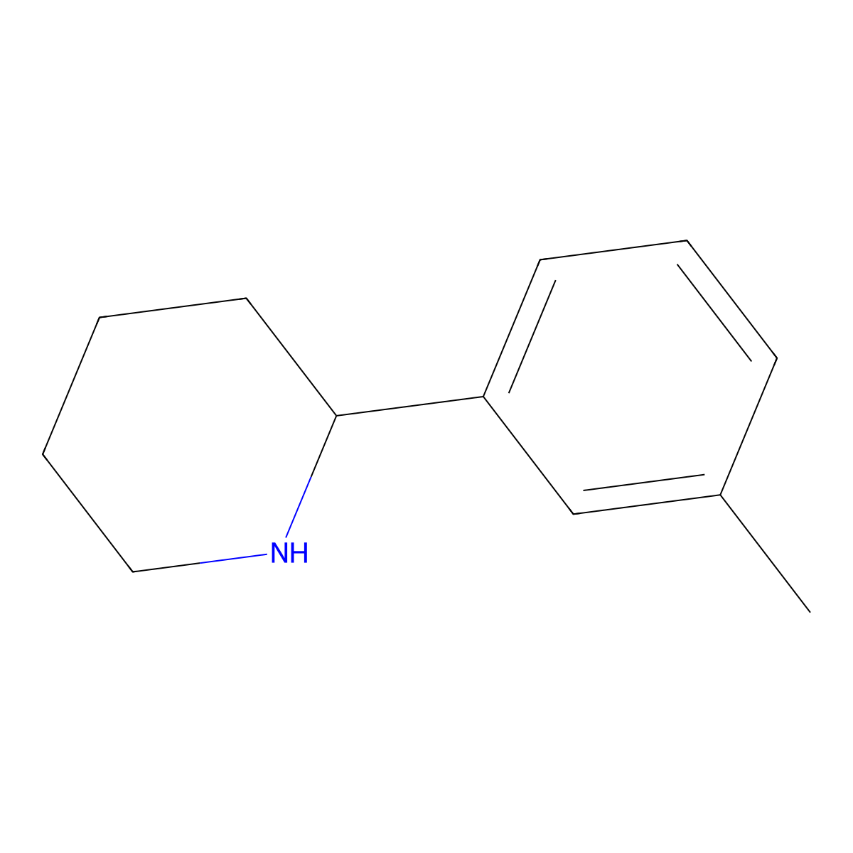 (2S)-2-(3-methylphenyl)piperidine molecular structure, CAS 1228568-39-5