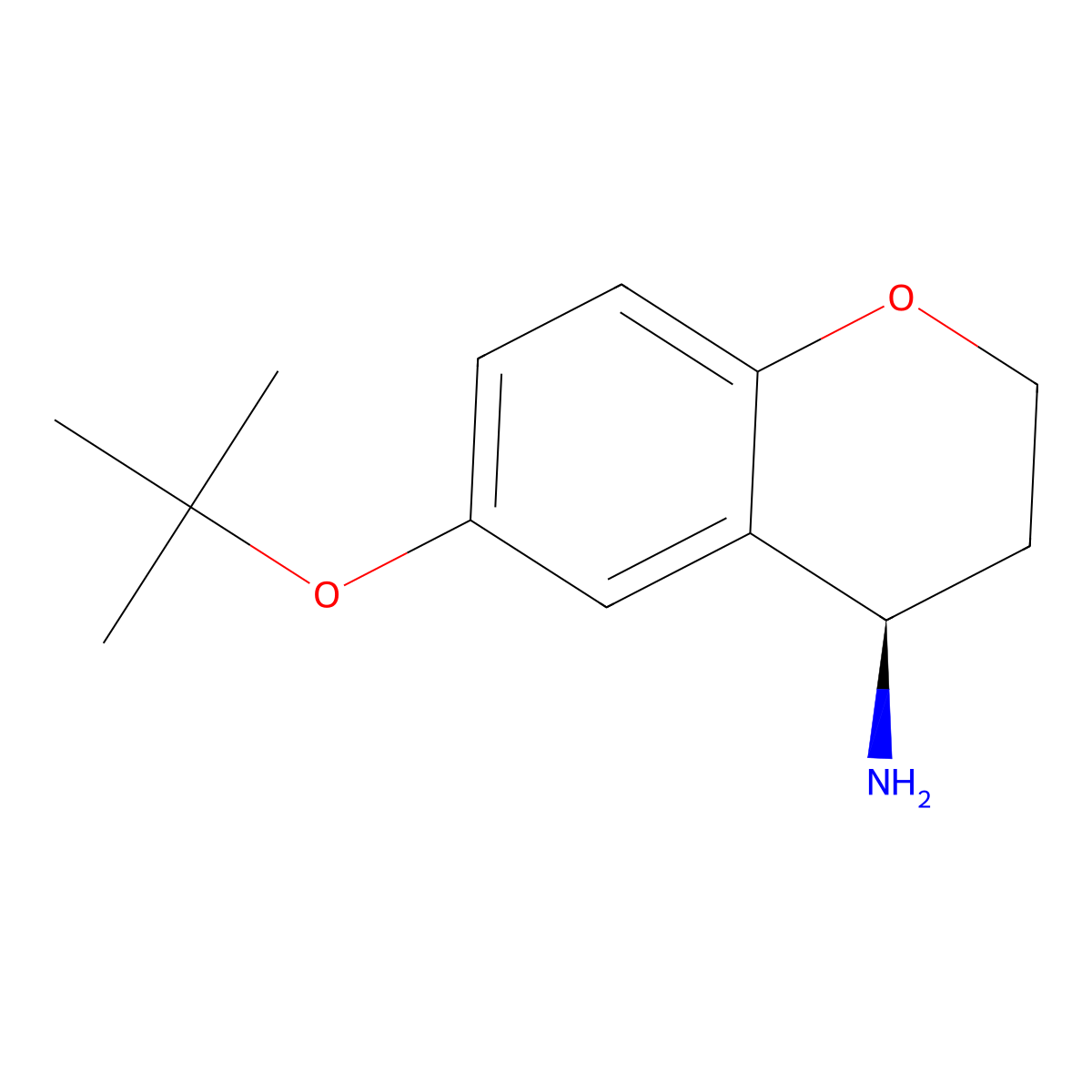 (4R)-6-tert-Butoxy-3,4-dihydro-2H-1-benzopyran-4-amine molecular structure, CAS 1228569-08-1