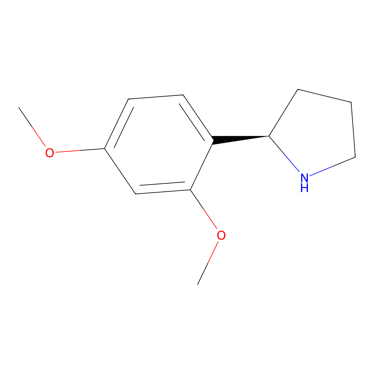 (2R)-2-(2,4-dimethoxyphenyl)pyrrolidine molecular structure, CAS 1228569-27-4