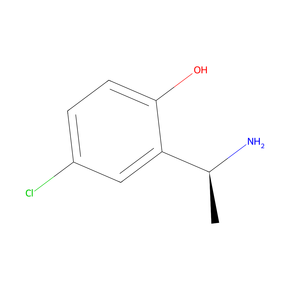 (S)-2-(1-aminoethyl)-4-chlorophenol molecular structure, CAS 1228569-39-8