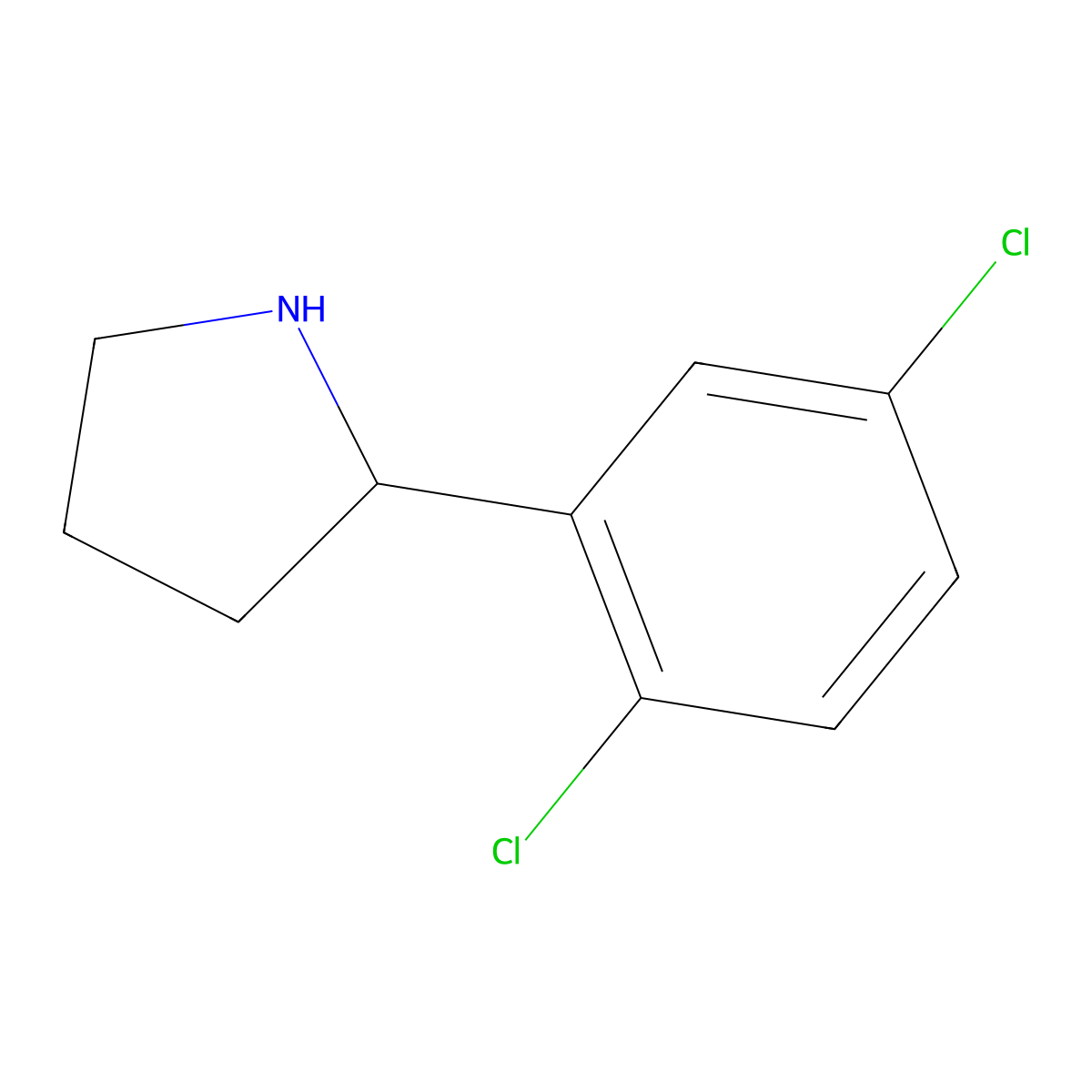 (2S)-2-(2,5-Dichlorophenyl)pyrrolidine molecular structure, CAS 1228569-83-2