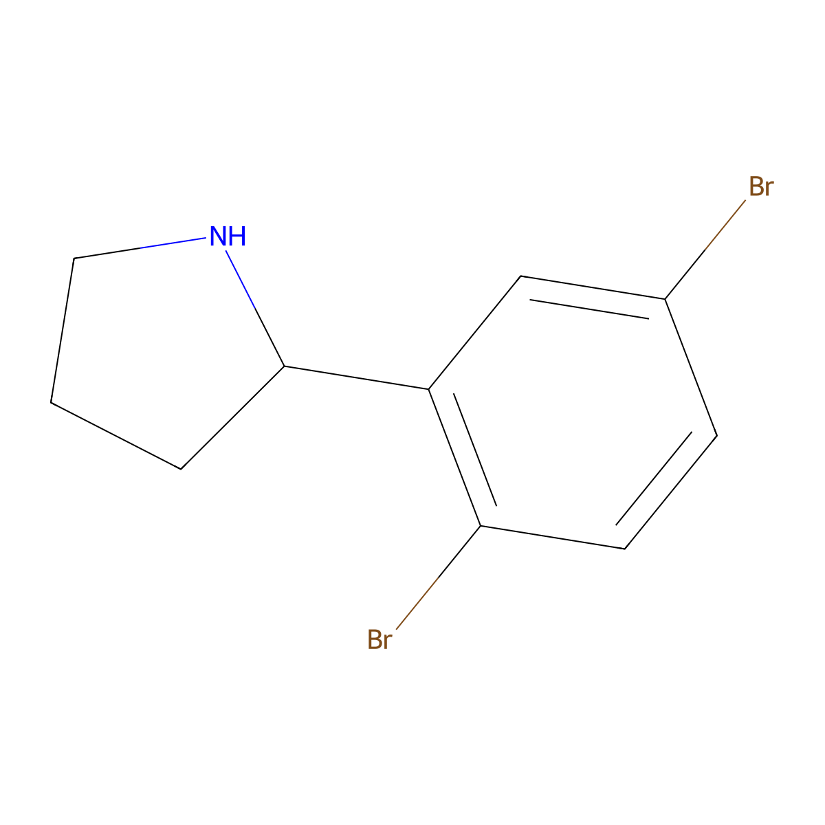 (S)-2-(2,5-Dibromophenyl)pyrrolidine molecular structure, CAS 1228569-86-5