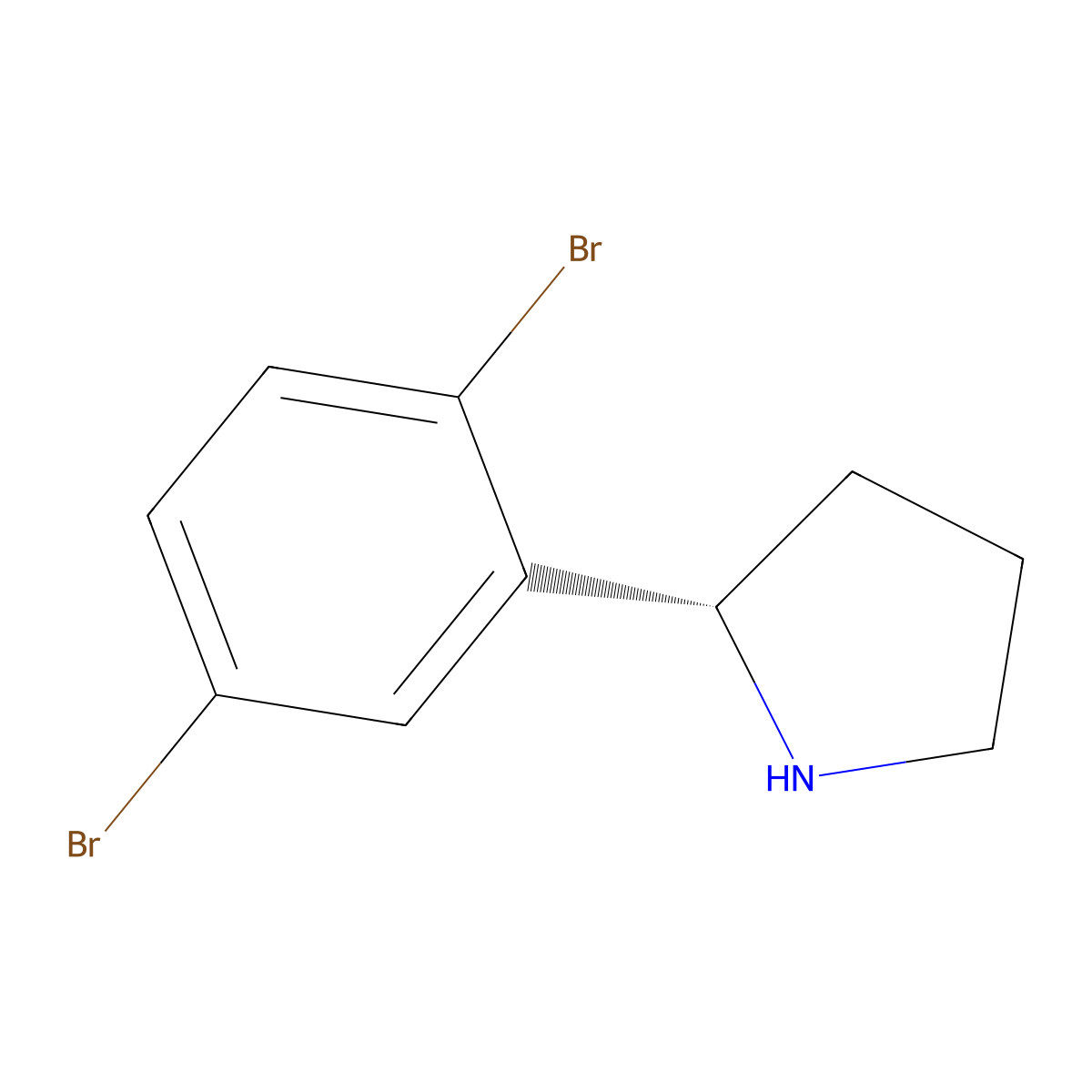 (S)-2-(2,5-Dibromophenyl)pyrrolidine molecular structure, CAS 1228569-86-5