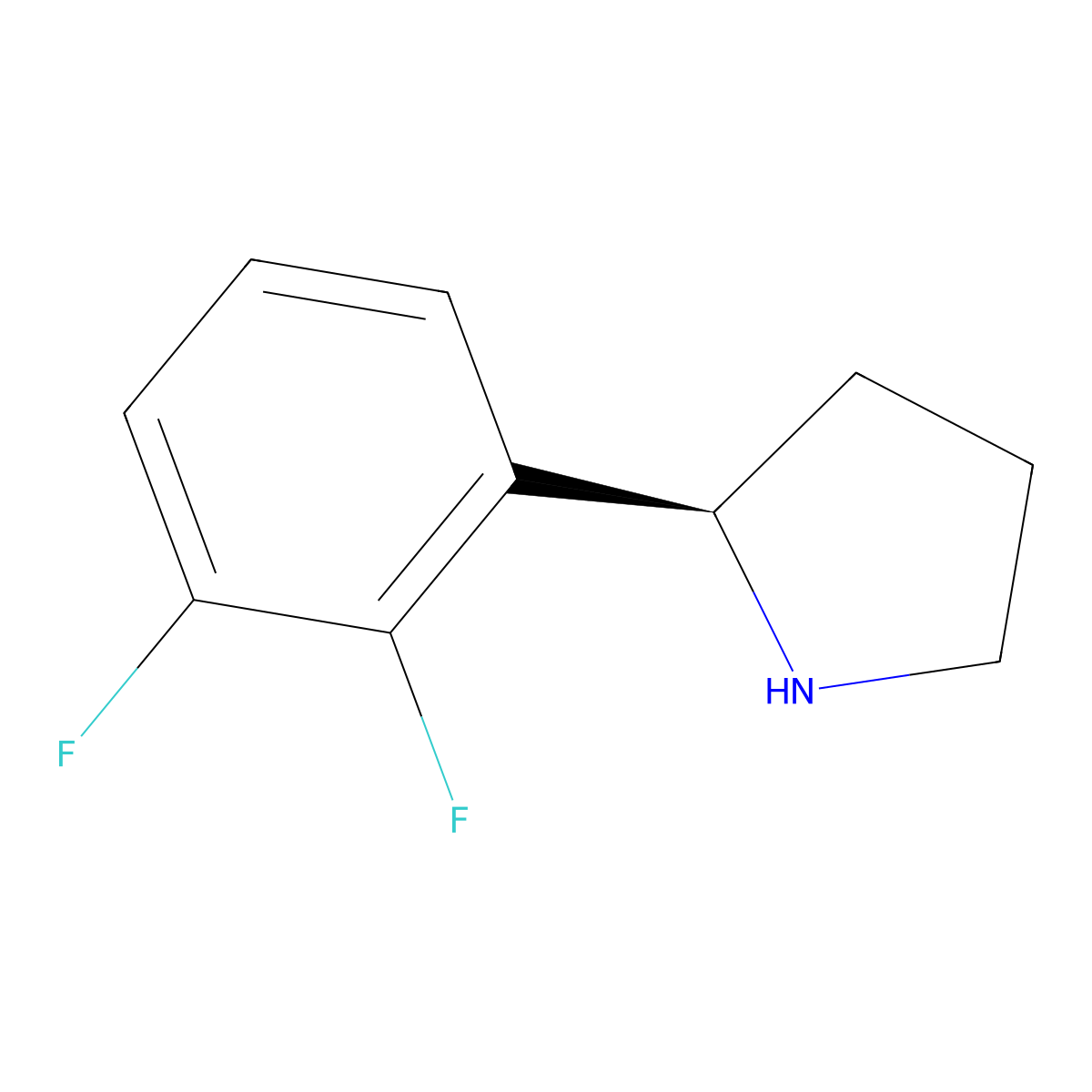 (2R)-2-(2,3-Difluorophenyl)pyrrolidine molecular structure, CAS 1228570-01-1