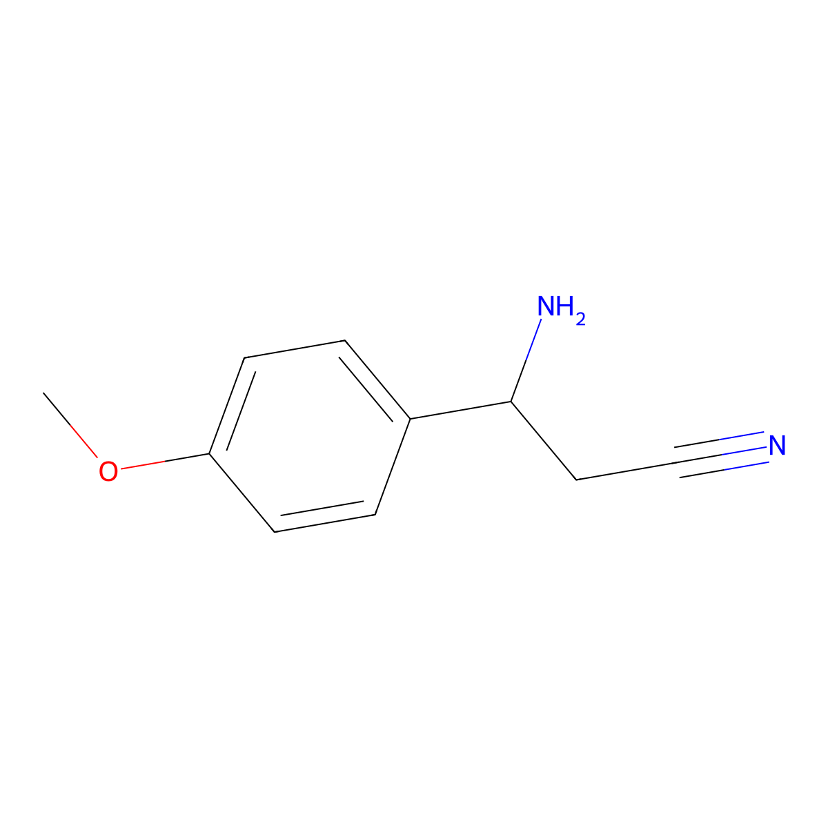(3R)-3-Amino-3-(4-methoxyphenyl)propanenitrile molecular structure, CAS 1228570-07-7
