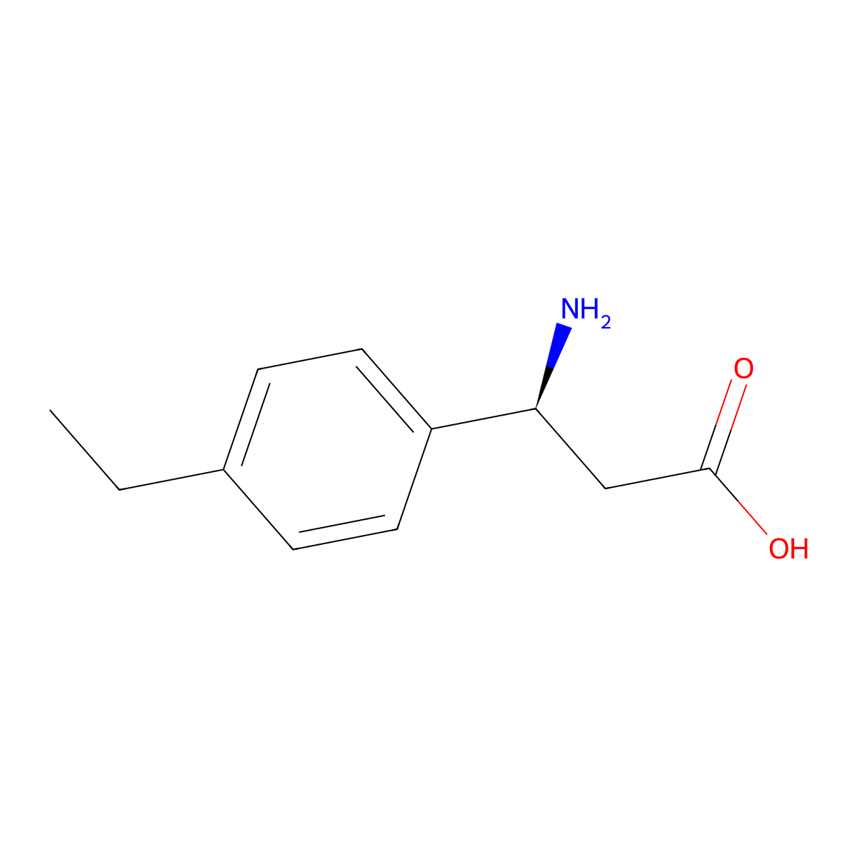 (S)-3-Amino-3-(4-ethylphenyl)propanoic acid molecular structure, CAS 1228570-13-5