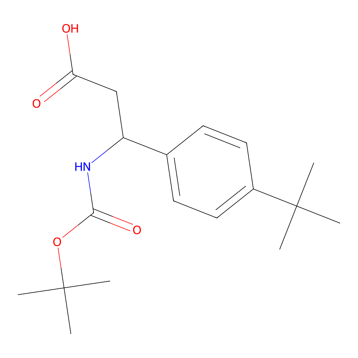 (3R)-3-{[(tert-butoxy)carbonyl]amino}-3-(4-tert-butylphenyl)propanoic acid molecular structure, CAS 1228570-35-1
