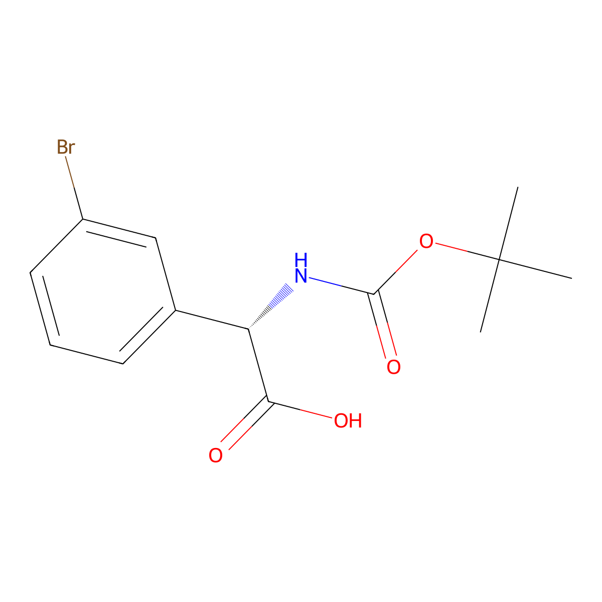 Boc-(s)-2-amino-2-(3-bromophenyl)acetic acid molecular structure, CAS 1228570-43-1