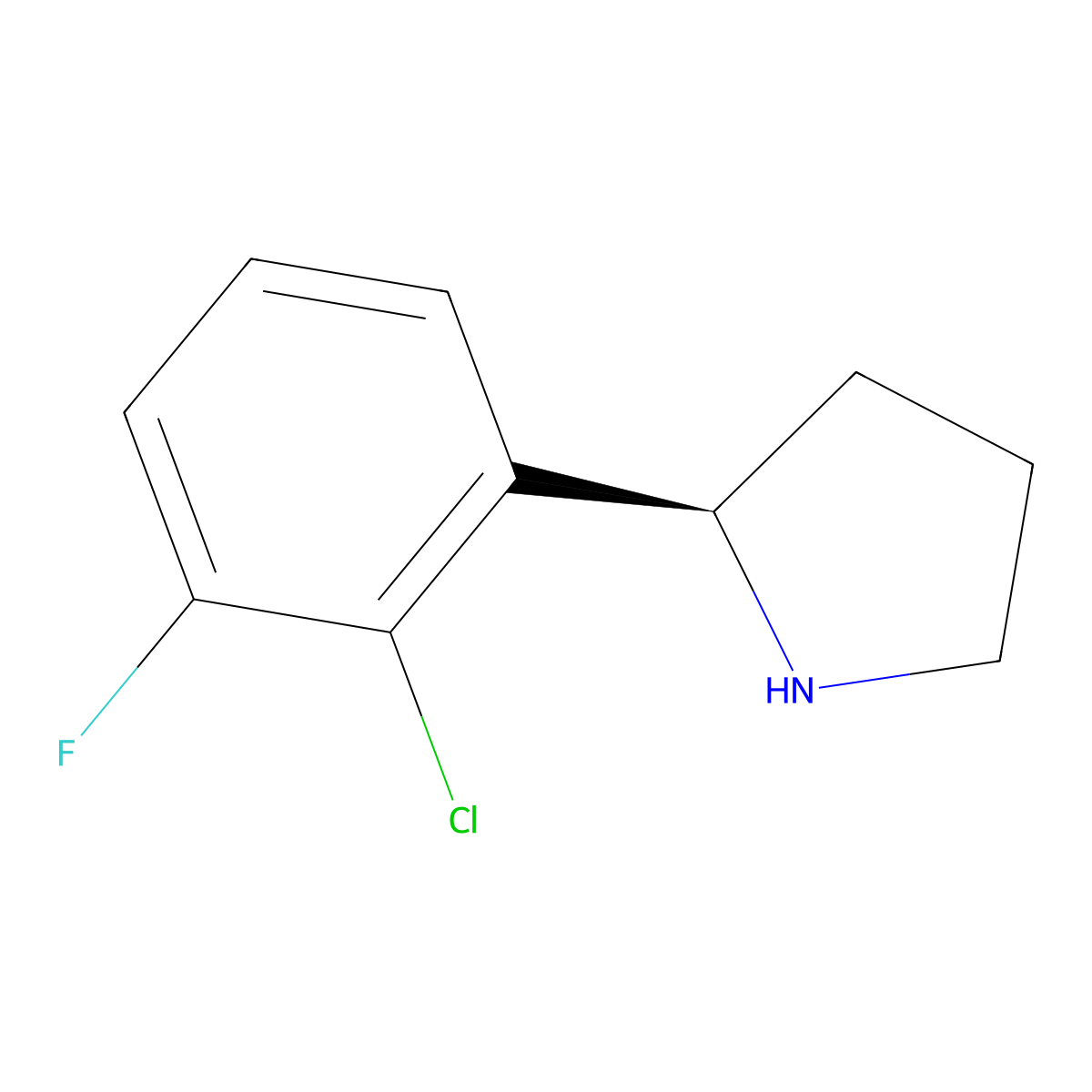 (R)-2-(2-Chloro-3-fluorophenyl)pyrrolidine molecular structure, CAS 1228571-09-2
