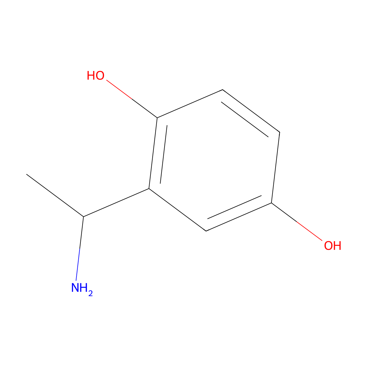 2-[(1S)-1-aminoethyl]benzene-1,4-diol molecular structure, CAS 1228571-31-0