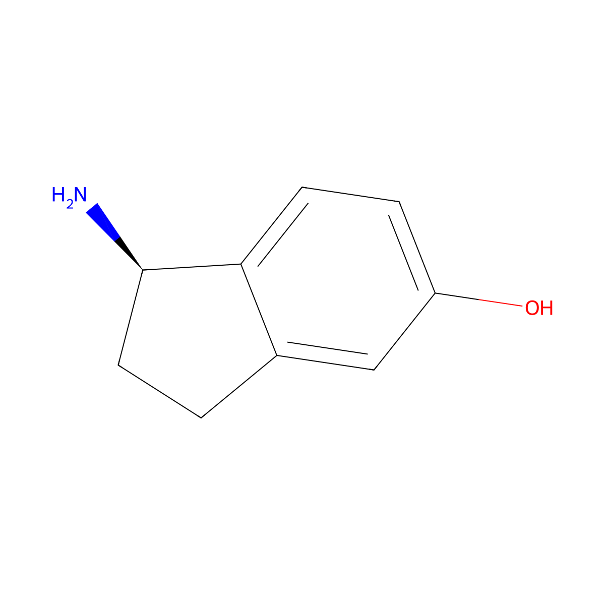 (1R)-1-Amino-2,3-dihydro-1H-inden-5-OL molecular structure, CAS 1228571-48-9