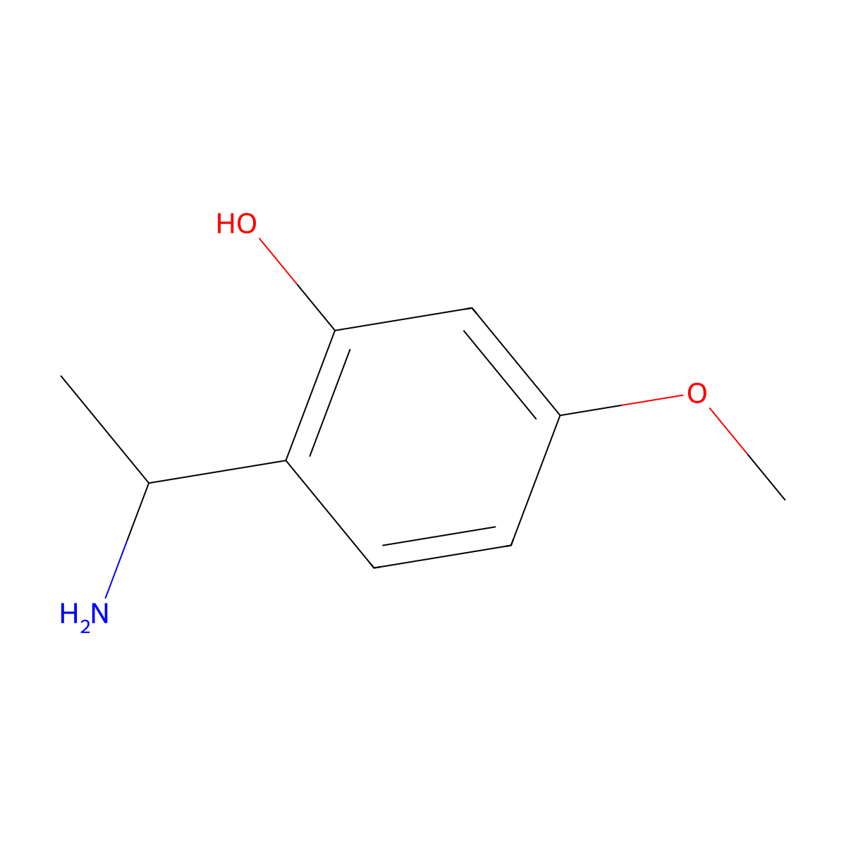 (R)-2-(1-Aminoethyl)-5-methoxyphenol molecular structure, CAS 1228571-88-7