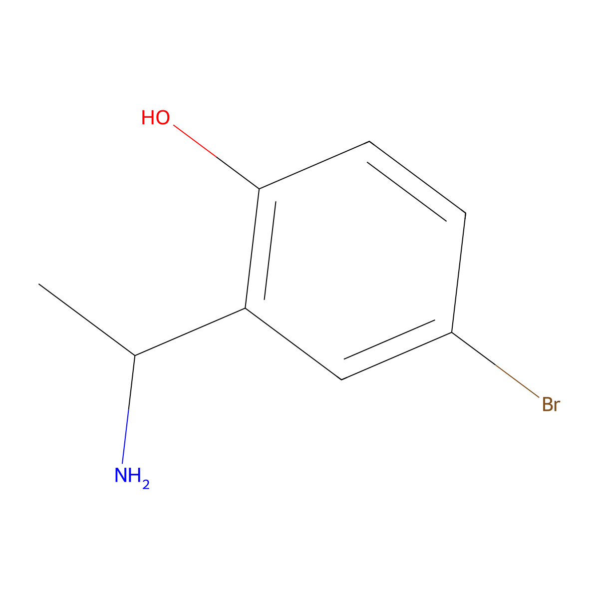(S)-2-(1-aminoethyl)-4-bromophenol molecular structure, CAS 1228571-89-8