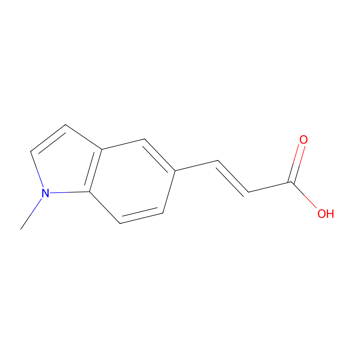 3-(1-Methylindol-5-yl)prop-2-enoic acid molecular structure, CAS 1228572-19-7