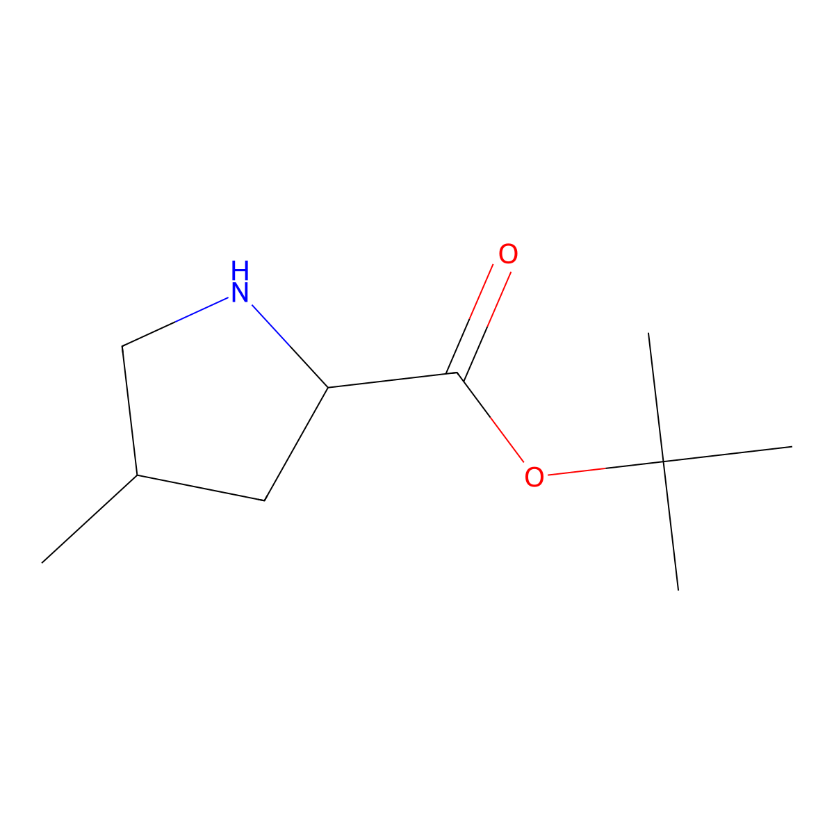 tert-butyl (2S,4R)-4-methylpyrrolidine-2-carboxylate molecular structure, CAS 1228577-04-5