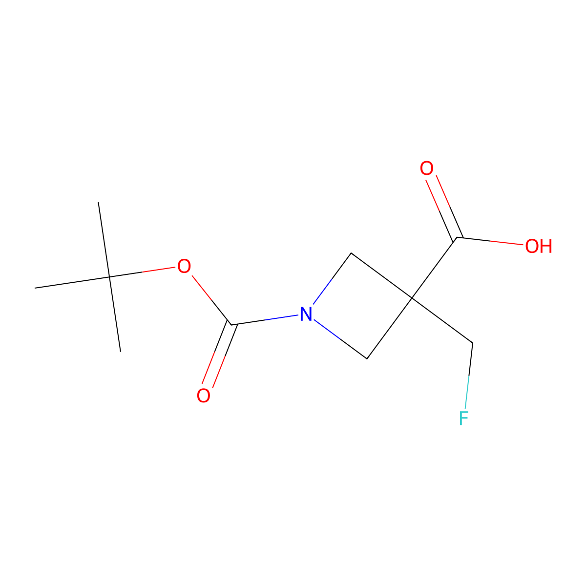 1-[(tert-Butoxy)carbonyl]-3-(fluoromethyl)azetidine-3-carboxylic acid molecular structure, CAS 1228581-12-1