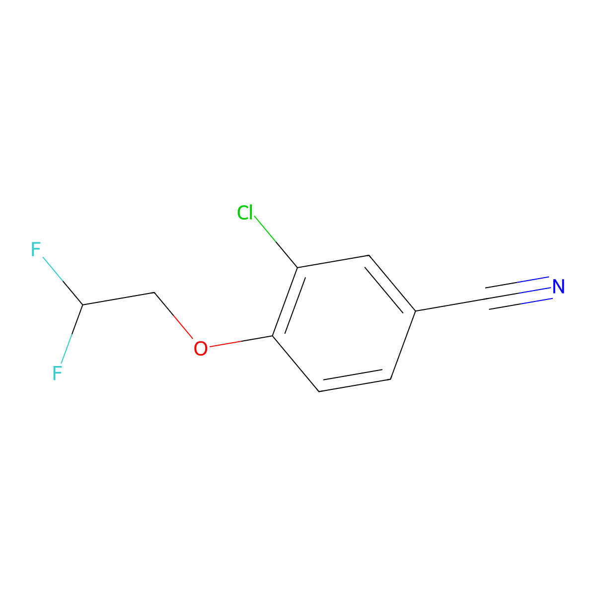 3-Chloro-4-(2,2-difluoroethoxy)benzonitrile molecular structure, CAS 1228581-93-8